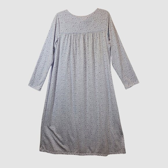 Croft & Barrow granny Nightgown Womens M  Lace Floral gather button jersey retro - Picture 2 of 13